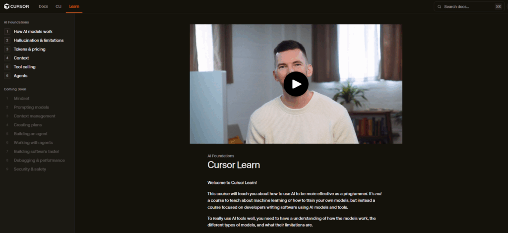 AI Foundation Course - Cursor Learn