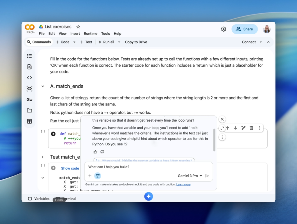 Learn Mode in Google Colab